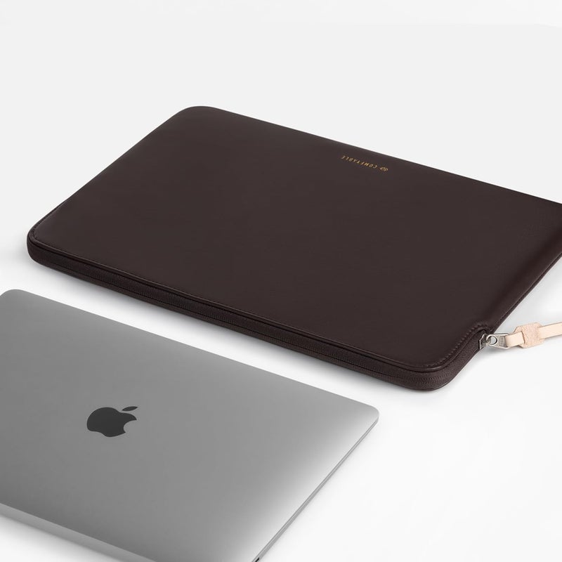 Comfyable Slim Protective Laptop Sleeve Compatible with 13/13.3/14 Inch MacBook Air & MacBook Pro, Mac Travel Case, Laptop Pouch, Slim PU Leather Cover M5/M4/M3/M2/M1 2025-2021, Chocolate - Image 5